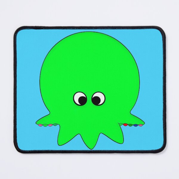 Item preview, Green cartoonish round octopus IX designed and sold by BrachiaST.