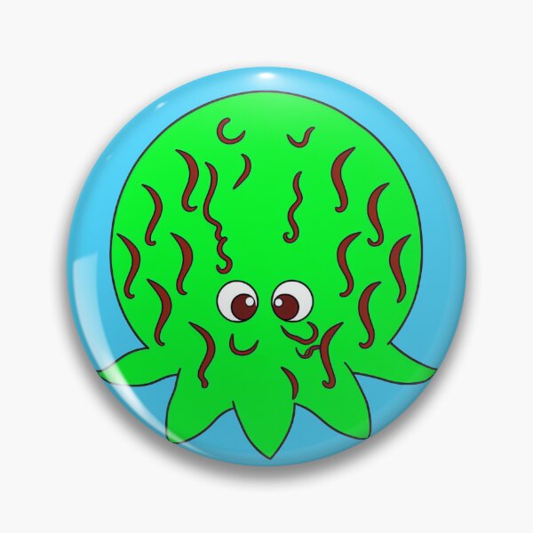Item preview, Striped green cartoonish round octopus designed and sold by BrachiaST.