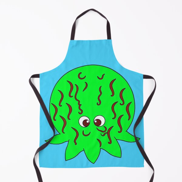 Item preview, Striped green cartoonish round octopus designed and sold by BrachiaST.
