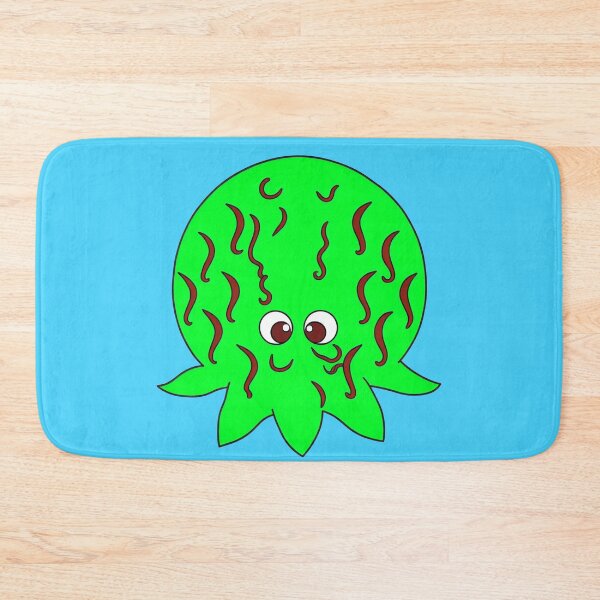 Item preview, Striped green cartoonish round octopus designed and sold by BrachiaST.