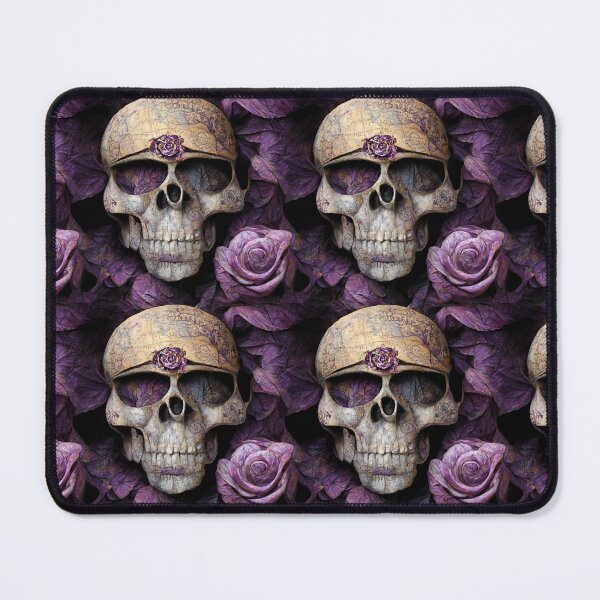 Item preview, Old skull, bleached skull with faded purple roses designed and sold by TreasuryOE.