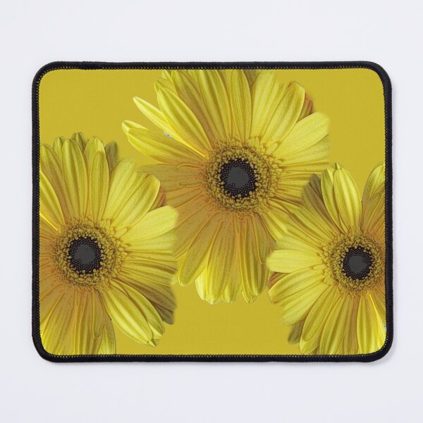 Item preview, pretty yellow daisy flowers in golden yellow background photo art. designed and sold by naturematters.
