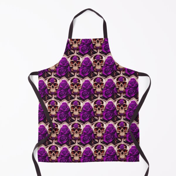 Item preview, Copper skull with purple rose, violet rose pattern designed and sold by TreasuryOE.