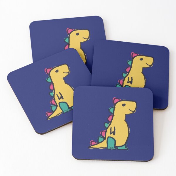 Item preview, Dino 1 (yellow green red, blue background) designed and sold by MentaLee.