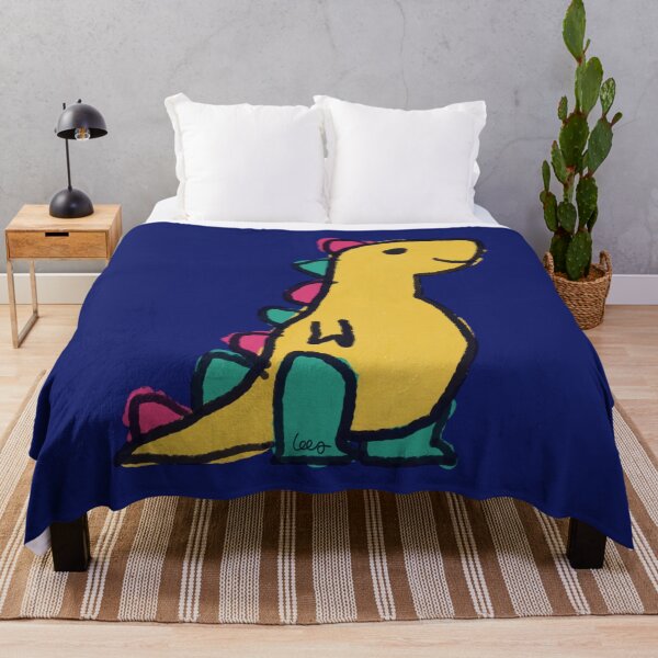 Item preview, Dino 1 (yellow green red, blue background) designed and sold by MentaLee.
