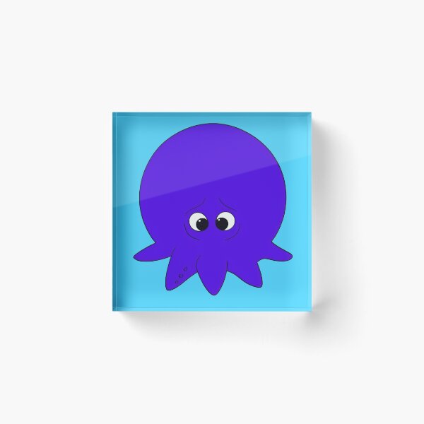 Item preview, A very sad purple cartoonish round octopus designed and sold by BrachiaST.