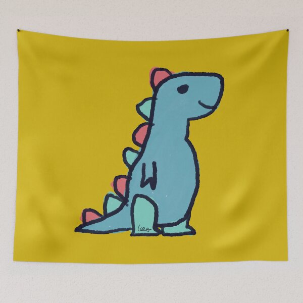 Item preview, Dino 1 (blue green red, yellow background) designed and sold by MentaLee.