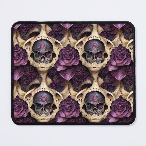 Item preview, Faded skull with purple rose, violet rose pattern designed and sold by TreasuryOE.