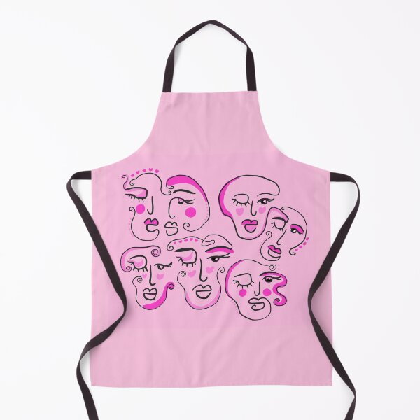 Item preview, pink abstract doodle faces cute | Danish Pastel, Preppy Art, preppy Blue, Preppy Dorm, Preppy Dorm Room, designed and sold by mariahmoniquedesign.