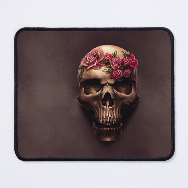 Item preview, Old skull with pink roses designed and sold by TreasuryOE.