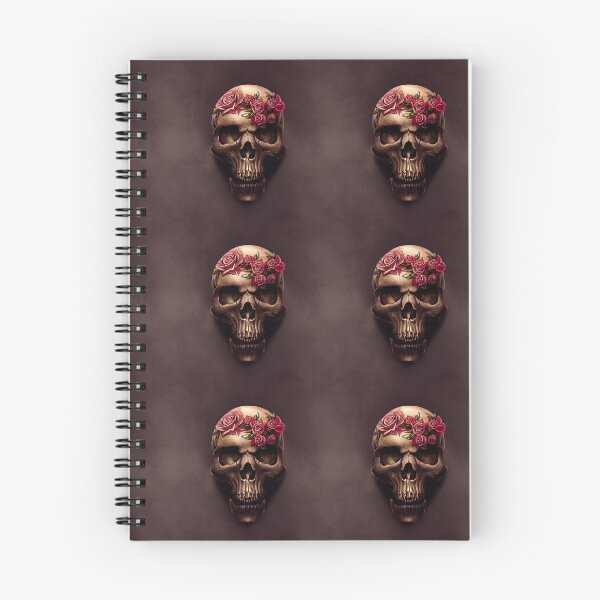 Item preview, Old skull with pink roses designed and sold by TreasuryOE.