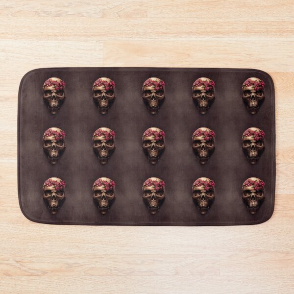 Item preview, Old skull with pink roses designed and sold by TreasuryOE.