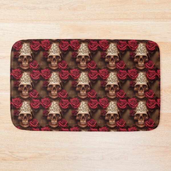 Item preview, Satisfied skull with red roses and content smile, transience designed and sold by TreasuryOE.
