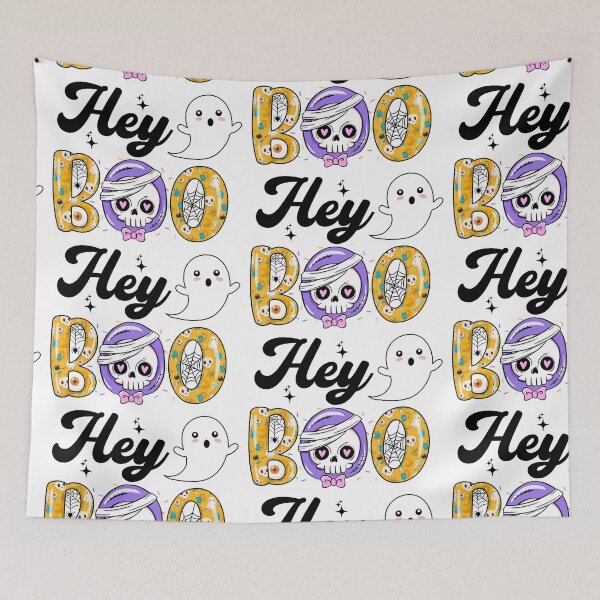 Item preview, Hey Boo Cute and Funny Halloween Skull designed and sold by PearlMoonGrapes.