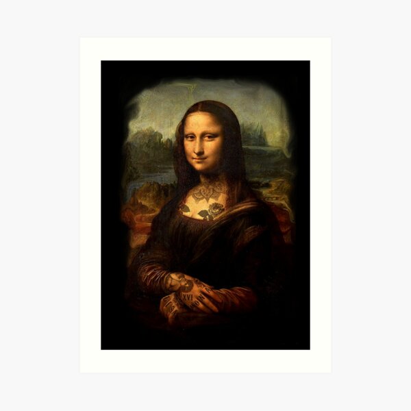 Monalisa tattoo Art Print