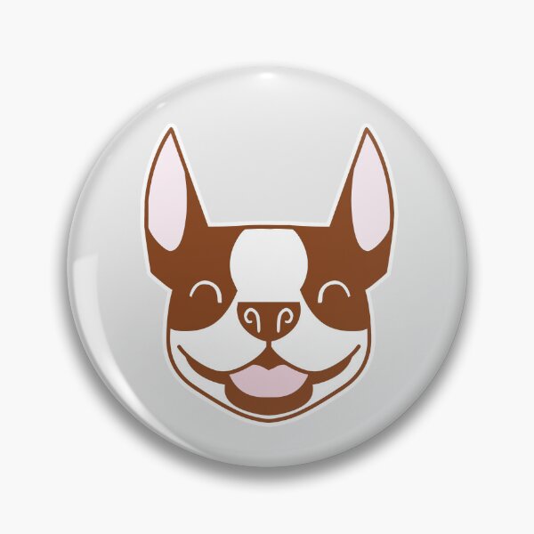Item preview, Smiling Boston Terrier face in seal and white - cartoon Boston silhouette - Seal Boston Terrier - Red Boston TerrierSmooshface United - Boston Terrier gift designed and sold by smooshfaceutd.