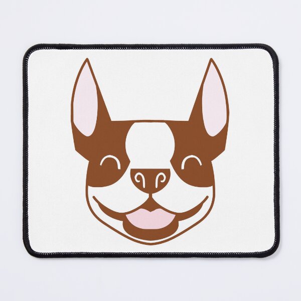 Item preview, Smiling Boston Terrier face in seal and white - cartoon Boston silhouette - Seal Boston Terrier - Red Boston TerrierSmooshface United - Boston Terrier gift designed and sold by smooshfaceutd.