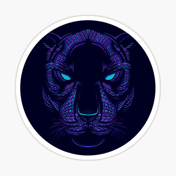 Aztec Panther Face Sticker