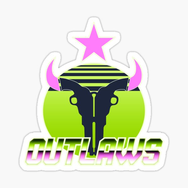Item preview, Houston Outlaws Synthwave Logo designed and sold by EsperOnline.