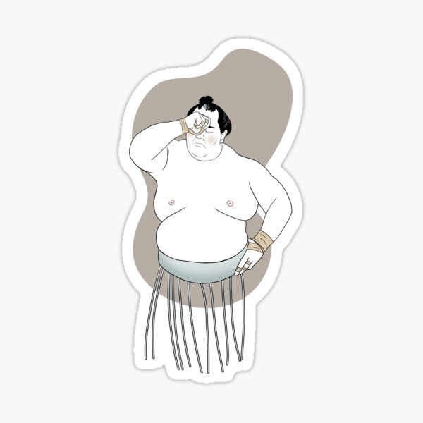 Wallmonkeys Sumo Wrestler Wall Decal Peel and Stick Graphic WM246549 (24 in  W x 23 in H)