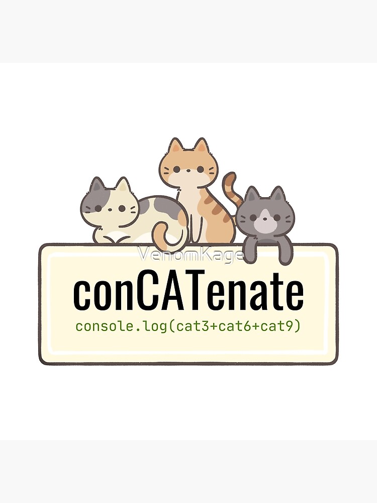 Concatenate Sticker Funny Coding Stickers Cat Coding Stickers