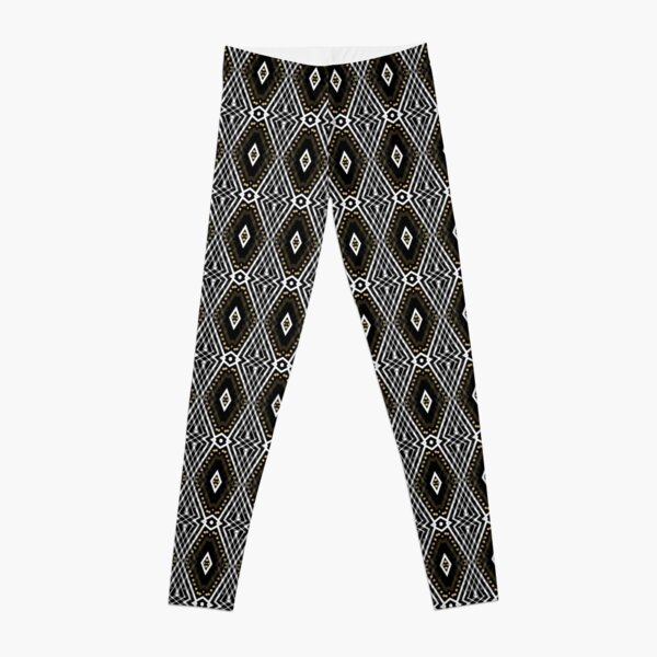 R.U.O.K Ladies Black and White (S-M) Diamond Leggings : :  Fashion