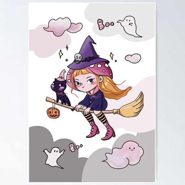 Artikelvorschau, Halloween-Pop-Hexe-Pilz-Mädchen entworfen und verkauft von Yunipop.