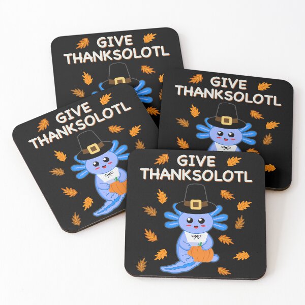Item preview, Give Thanksolotl Happy Thanksgiving Kawaii Pilgrim Pumpkin Blue Axolotl Matching Thanksalotl designed and sold by FlorenciaBliss.