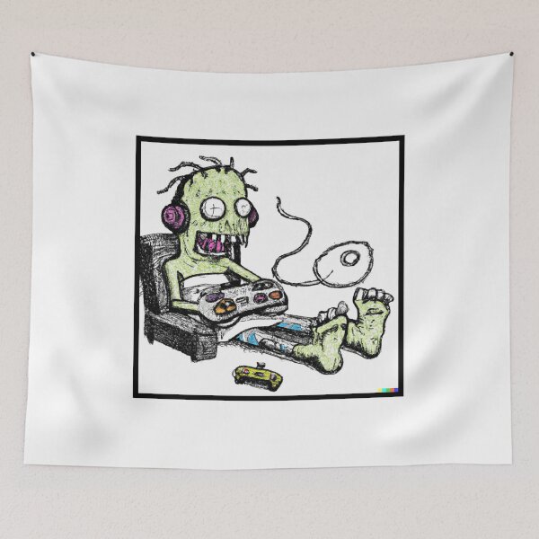 Item preview, zombie gamers | gamer drawing | gamer draw | Zombie gamer drawing designed and sold by cutenevil.