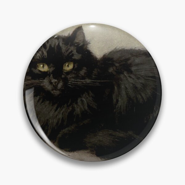 Artikelvorschau, Edwardianische Malerei der schwarzen persischen Katze entworfen und verkauft von Elizabeth Szkirpan.