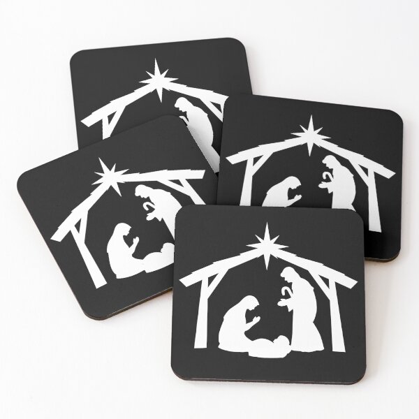 Item preview, The Christmas Nativity Silhouette in White designed and sold by Lady-Lilac.