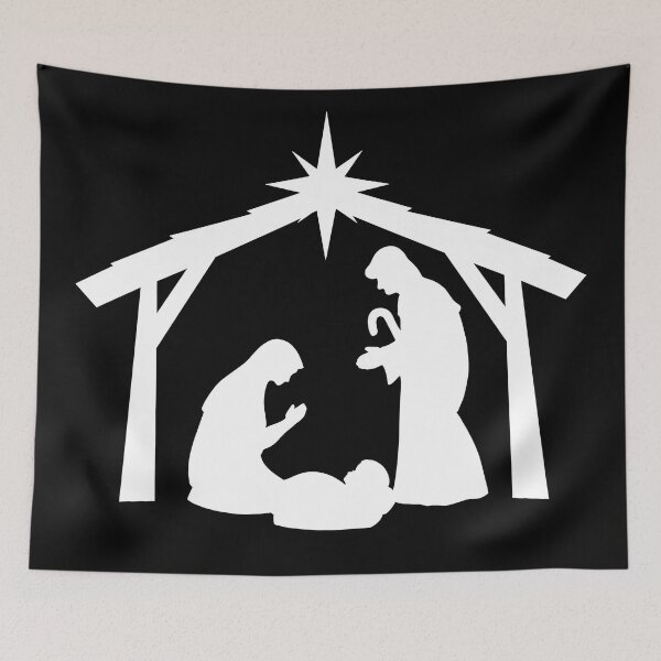 Item preview, The Christmas Nativity Silhouette in White designed and sold by Lady-Lilac.