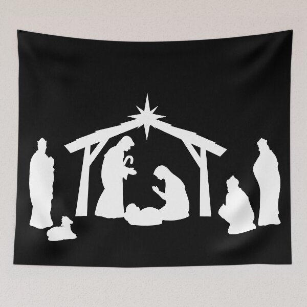 Item preview, The Full Christmas Nativity Silhouette in White designed and sold by Lady-Lilac.