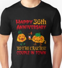 36th Wedding Anniversary T-Shirt For Couples On Halloween. Unisex T-Shirt