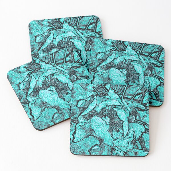 Item preview, Cactus flower in Turquoise and Black colors by Iritof designed and sold by iritof.