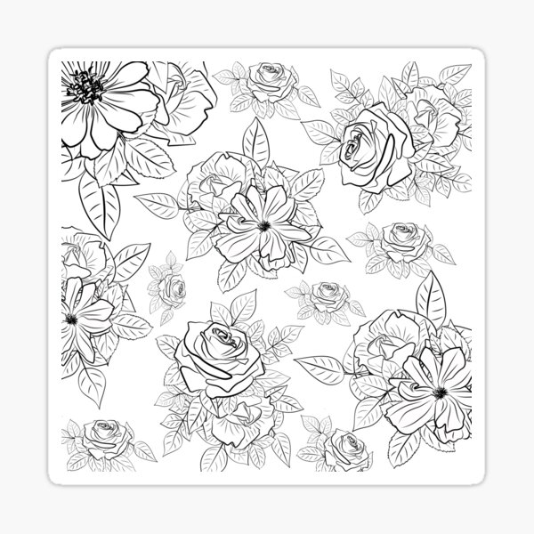 Flower Outline Sticker For Sale By Christalubbe Redbubble