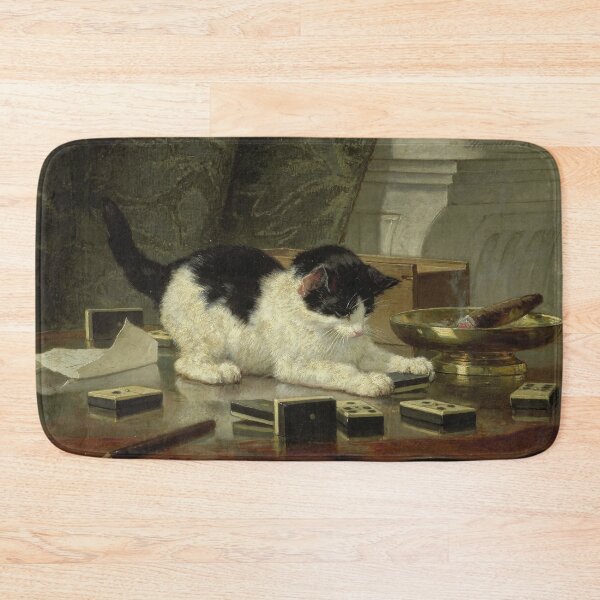 Item preview, Dutch Black and White Cat at Play Painting designed and sold by Elizabeth Szkirpan.
