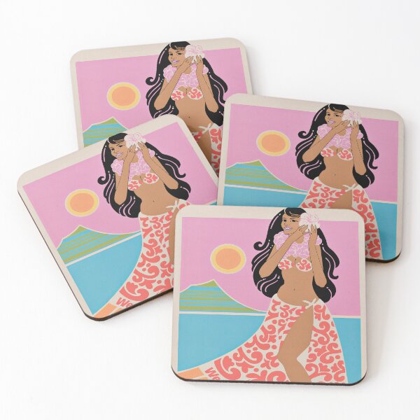 Item preview, Hawaii Hula Girl Vintage Travel Poster designed and sold by vintagevivian.