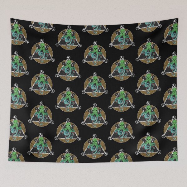 Item preview, Lovecraftian Skull with Tentacles Over a Grunge Geometric Window to Space designed and sold by Jason Roll.