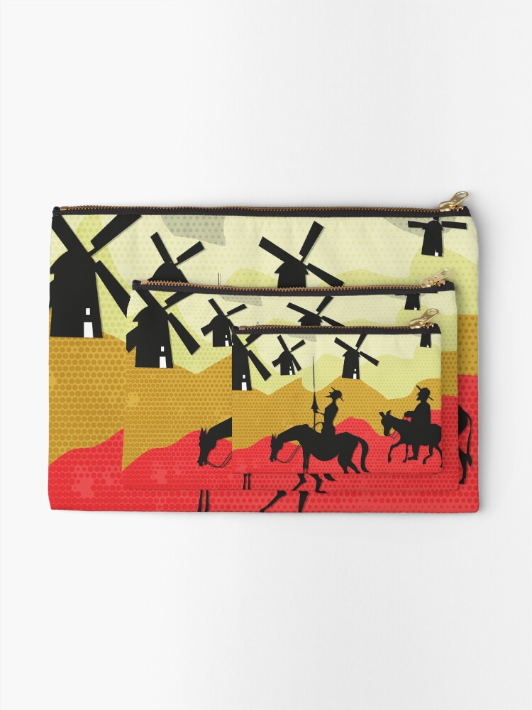 Alternate view of Tilting at windmills, Don Quixote Zipper Pouch