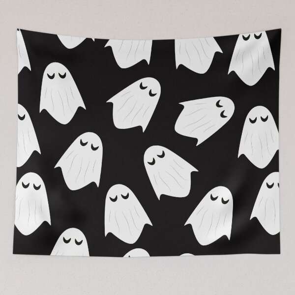 Item preview, Halloween Cute Ghost boo pattern in black designed and sold by garimag.