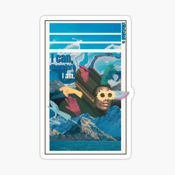 Item preview, Retro Fusion: xMaCaRoN's Collage and Marble Art with Banksy's Street Vibes - I Can, Therefore I Am designed and sold by xMaCaRoN.