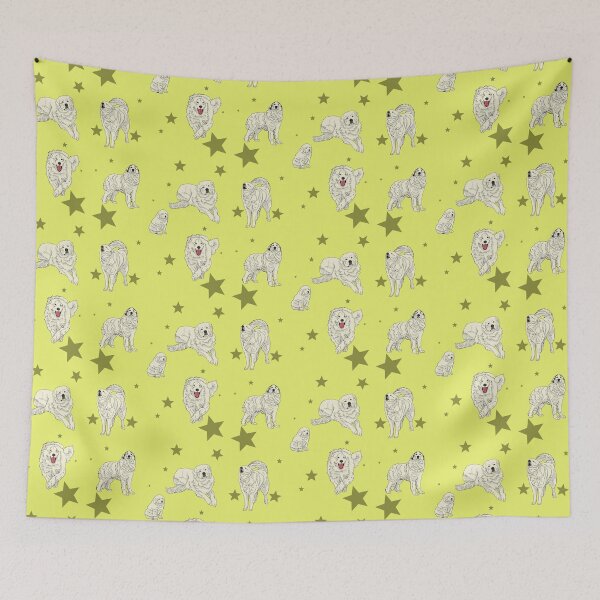 Item preview, Great Pyrenees Pattern Yellow designed and sold by Ashley Gagnon.