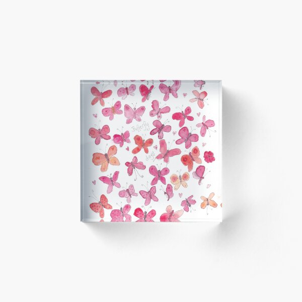 Pink butterflies Acrylic Block