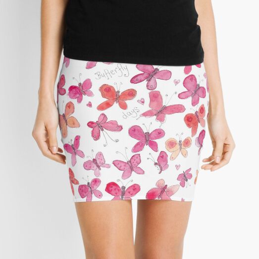 Pink butterflies Mini Skirt