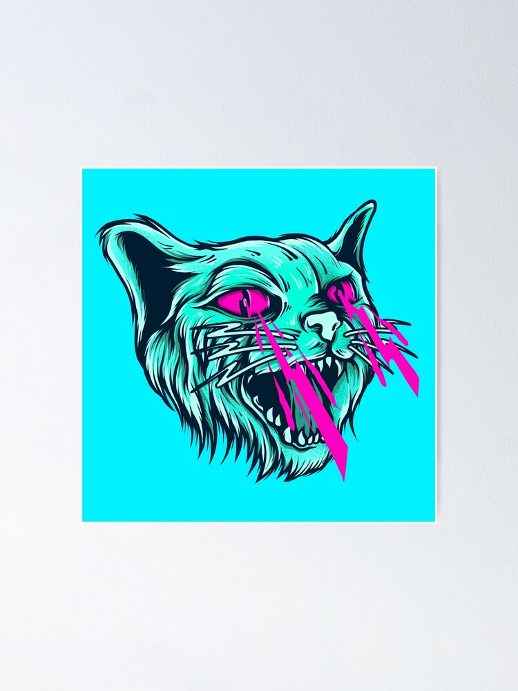"Laser cat" Poster by robinclarijs Redbubble