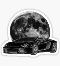 Moon and Lambo Sticker
