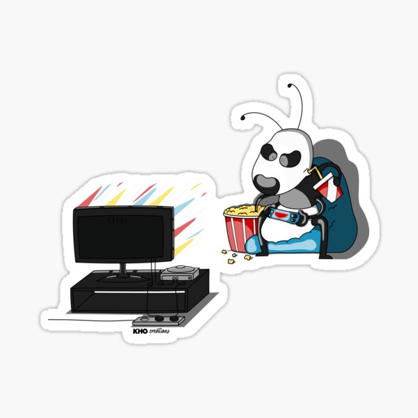 Panda Ant Multitasking like a Pro Gamer! Sticker