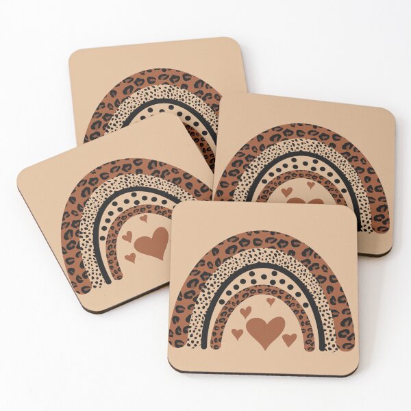 Item preview, Boho Cheetah Rainbow with heart in brown color designed and sold by Maussa Ivimas.