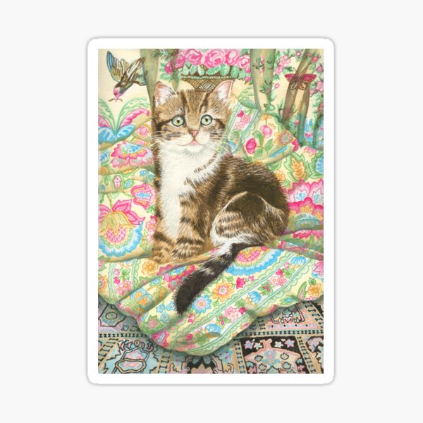 Cat with Cushions Sticker
